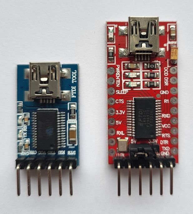 USB-to-TTL adapters used for programming