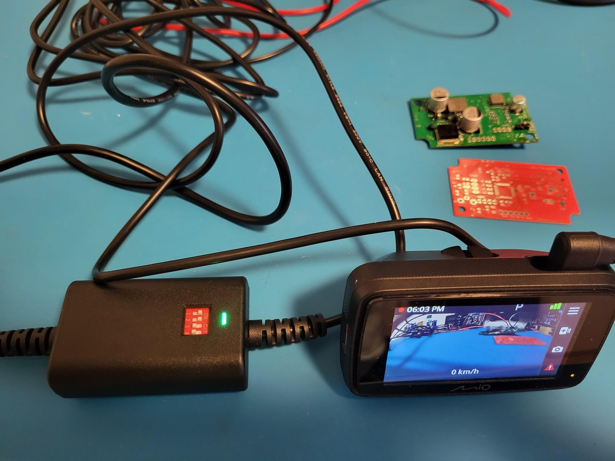 Dash camera power supply settings