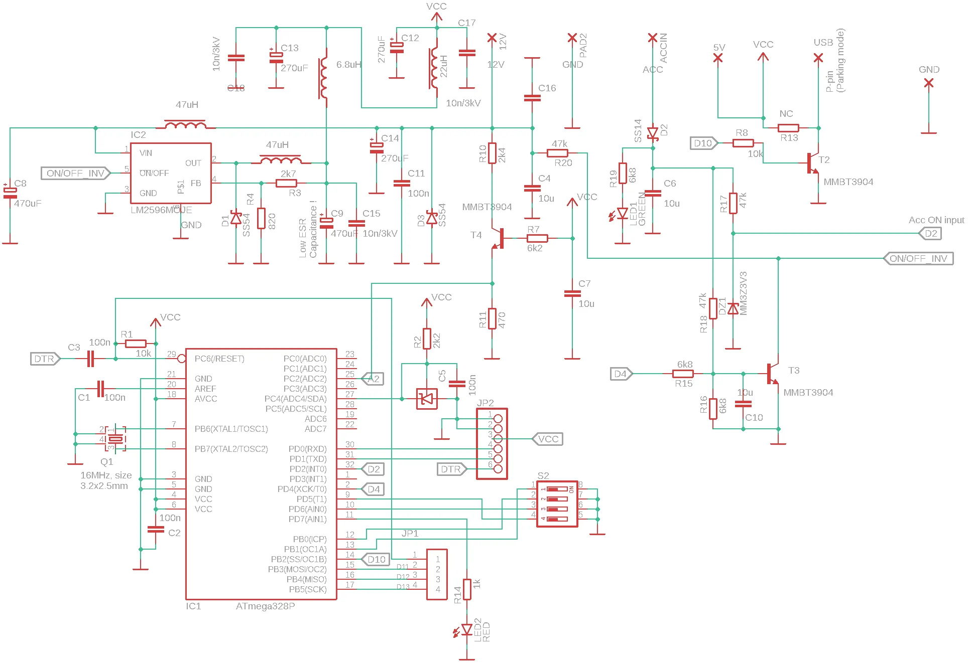 Dash camera power supply schematic